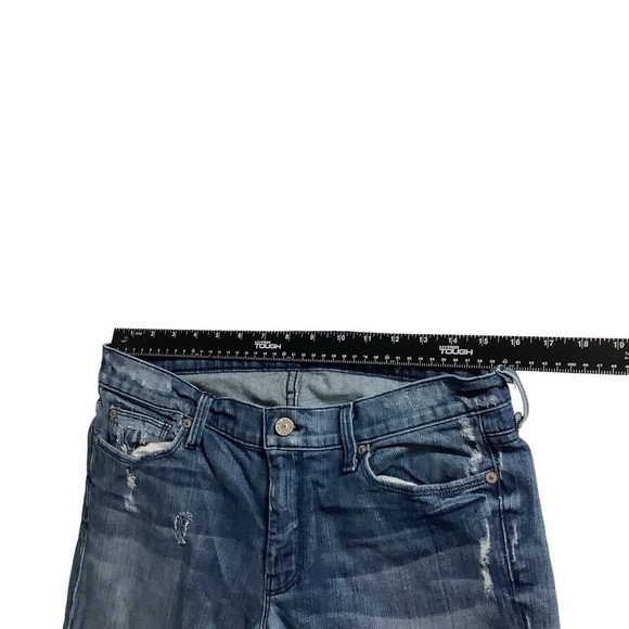 7 For All Mankind 7FAM Crop Straight Leg Jean Size 31 Flaw Distressed Cuffed - Picture 5 of 12